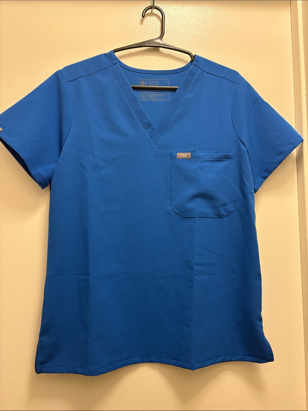 Figs Blue V-Neck Medical Scrub Top